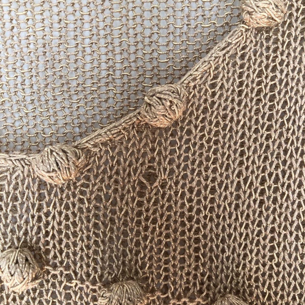 Tularosa Beachwood Sweater Mesh Open Knit Pom Pom Bauble Sweater - Picture 7 of 12